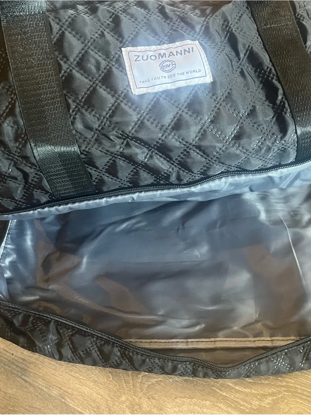 Quilted Black Unisex Weekender Bag